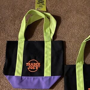 Trader Joe’s Black and Purple Tote Bag